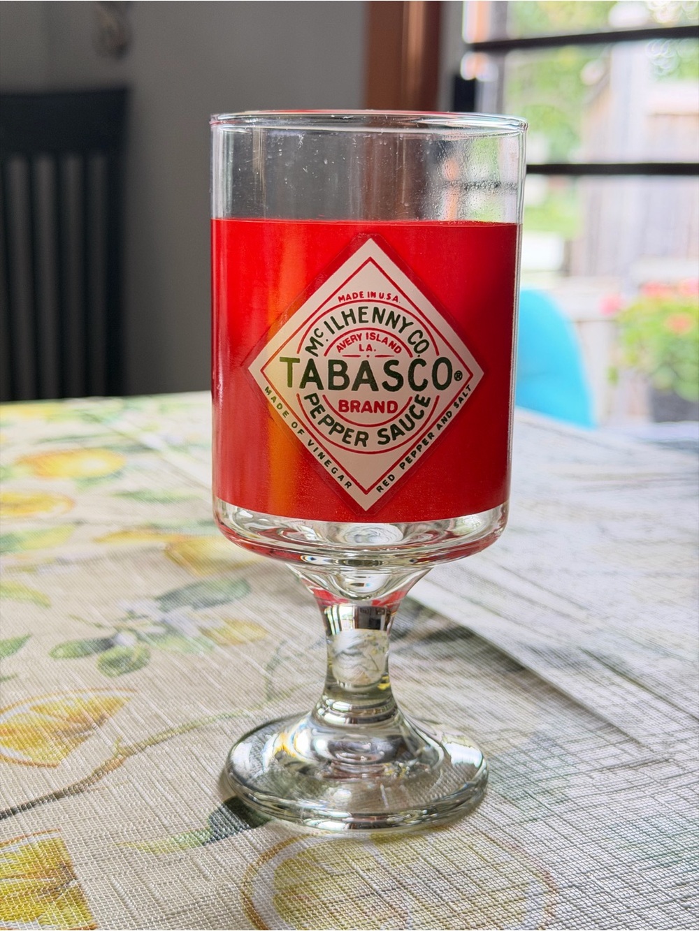 Tabasco Red Branded Stemmed Glass Goblet